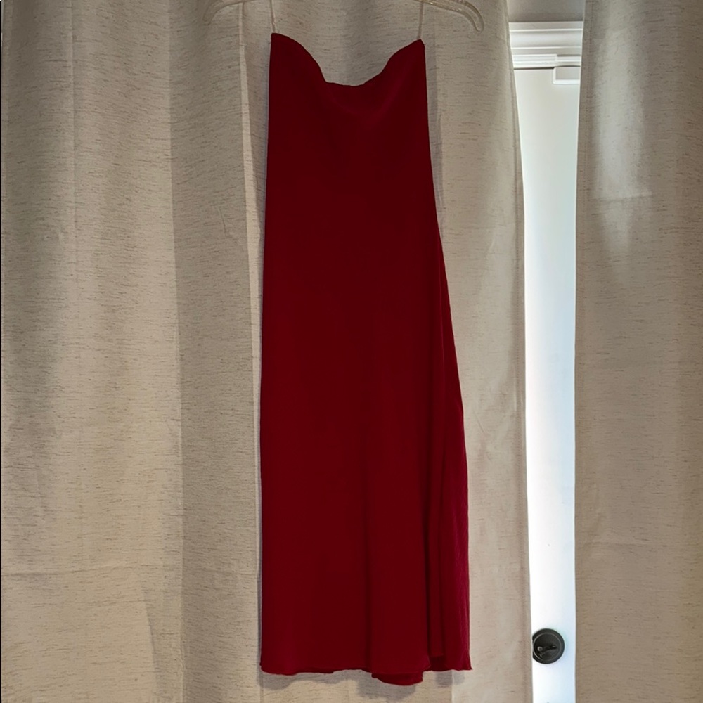 See You Monday Red Strapless Sheath Dress